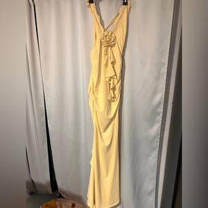 SHEIN Yellow Halter Maxi Gown for Weddings